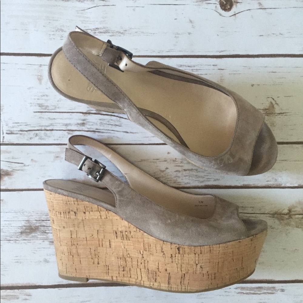 Simply Pele Tan Suede Platform Wedges